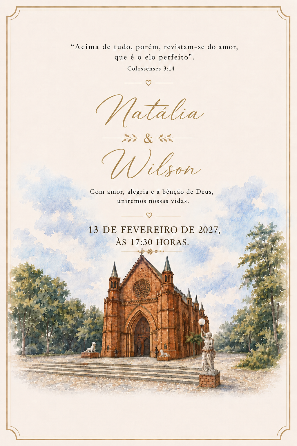Convite de casamento Natália & Wilson